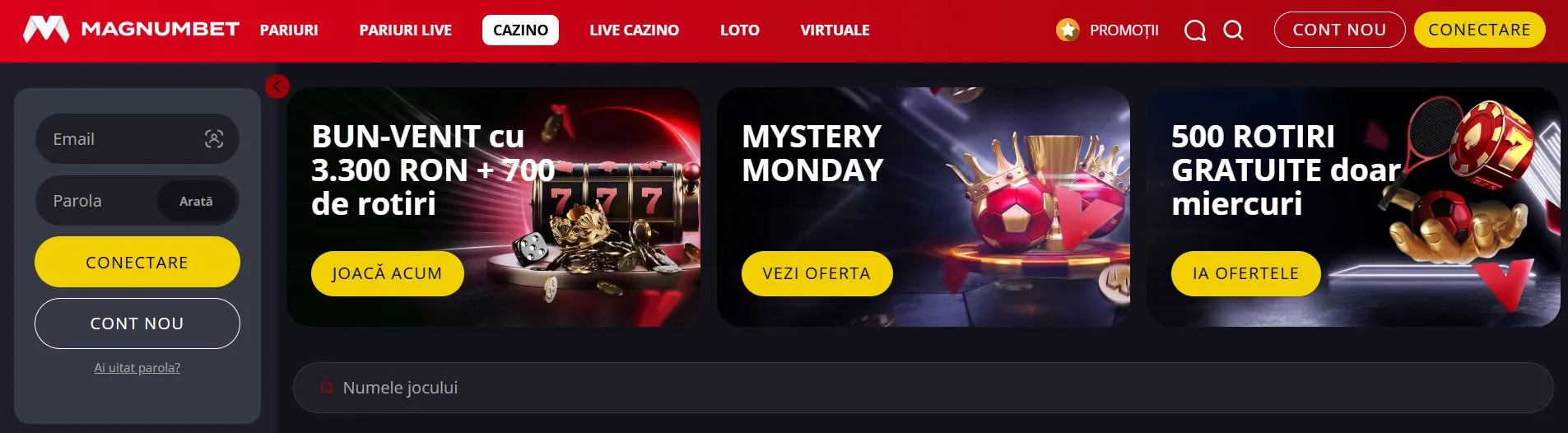 lista cazinourilor online din România Magnumbet